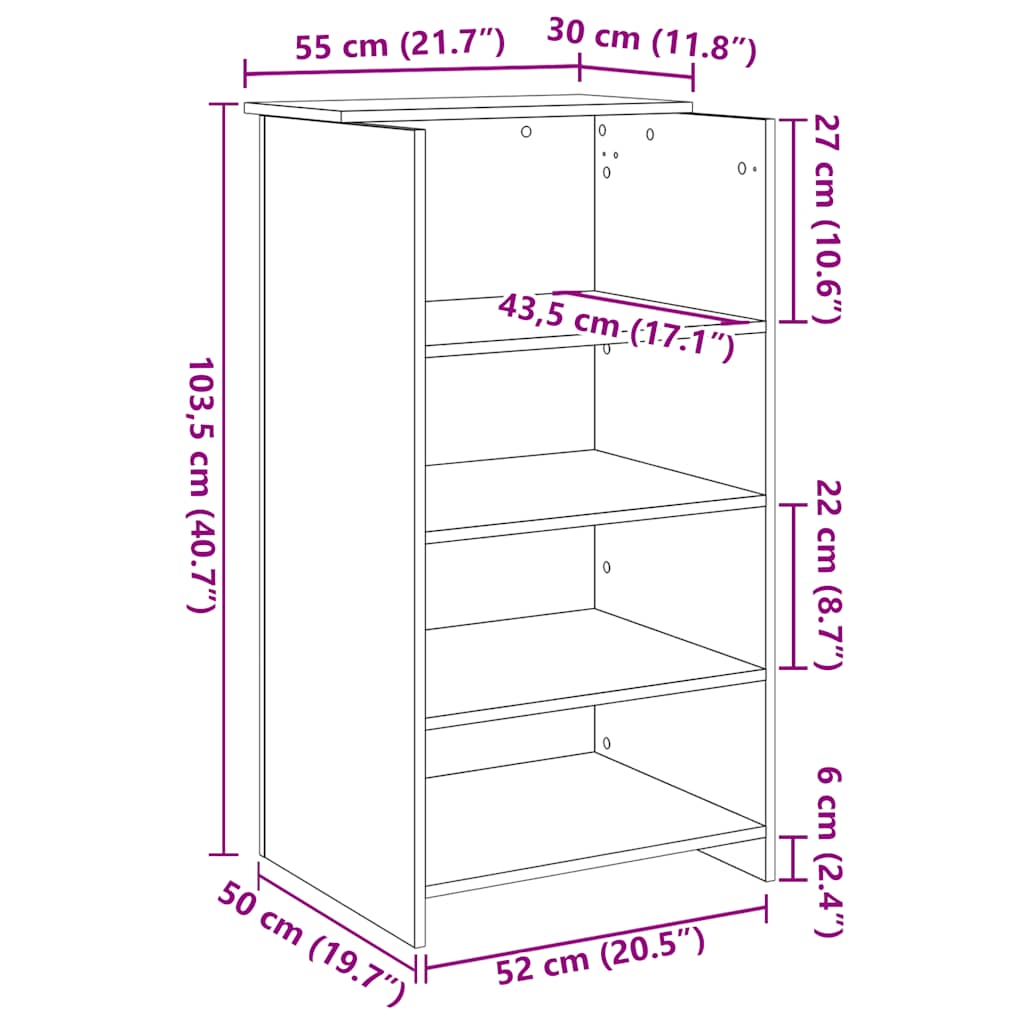 Recepcijski stol Sonoma hrast 55x50x103,5 cm Konstruirano drvo
