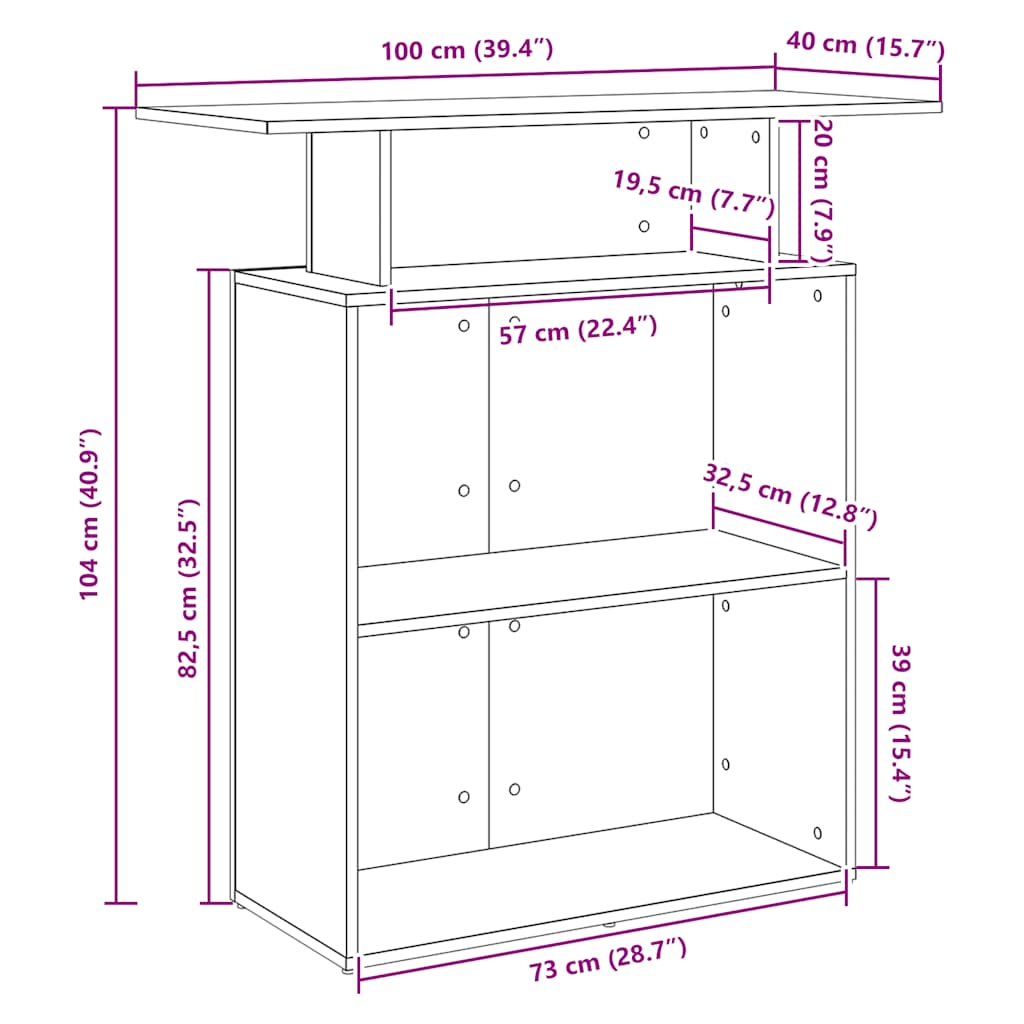 Recepcijski stol Bijeli 100x40x104 cm Inženirsko drvo