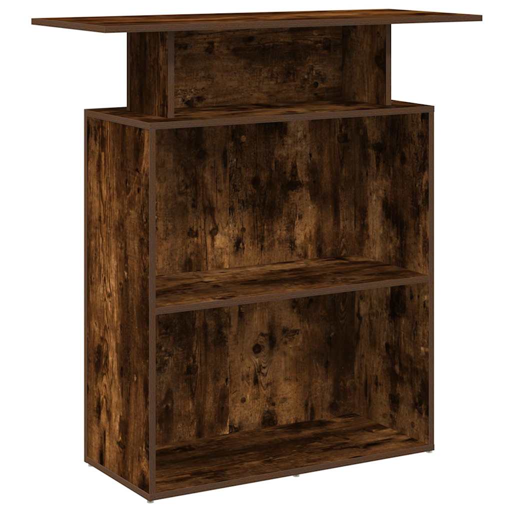 Recepcijski stol dimljeni hrast 100x40x104 cm konstruirano drvo