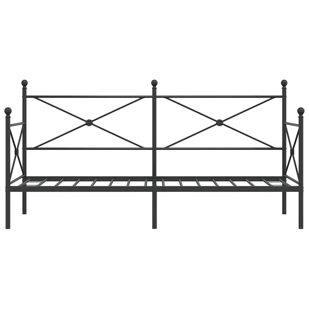 Dnevni krevet bez madraca crni 90x200 cm čelik