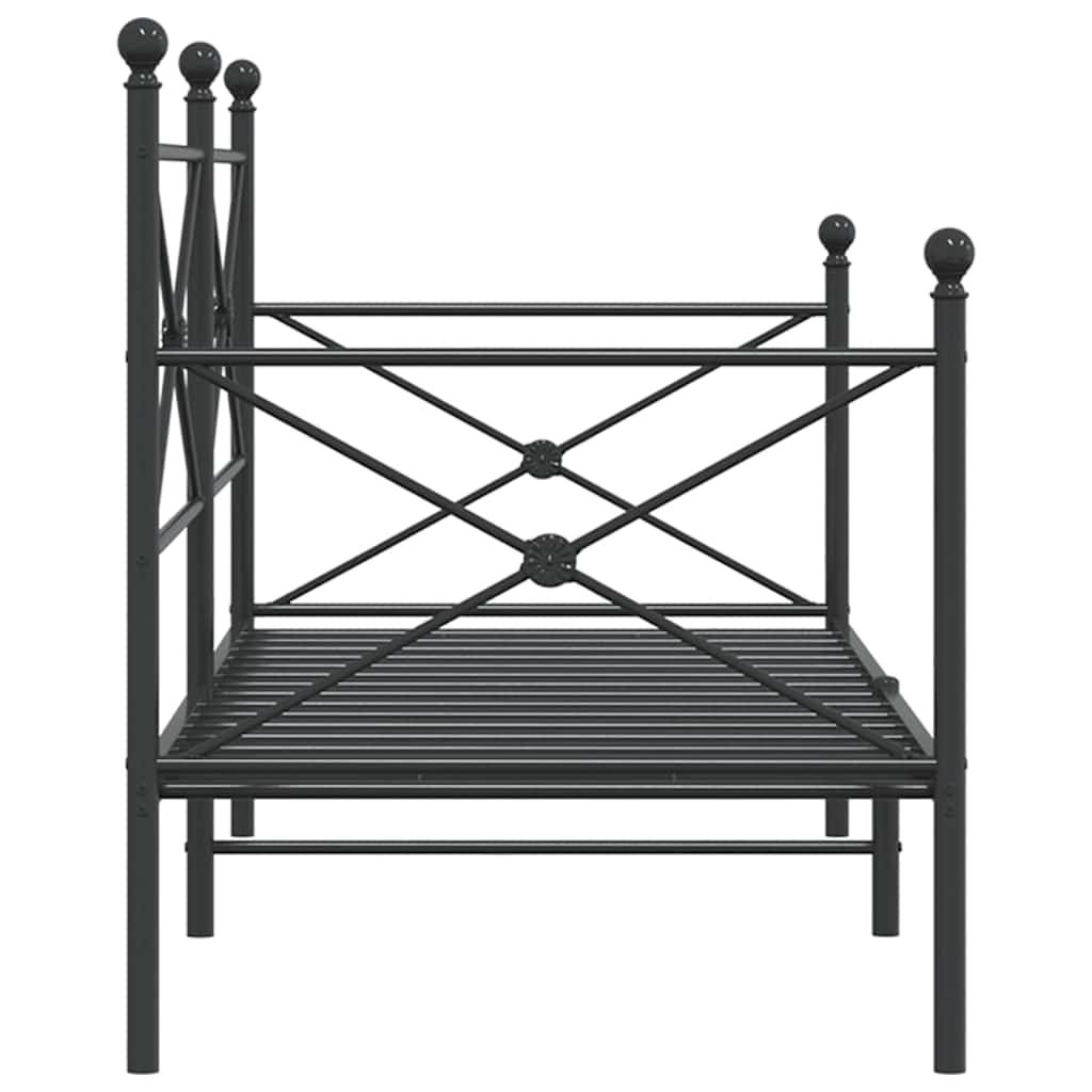 Dnevni krevet bez madraca crni 90x200 cm čelik