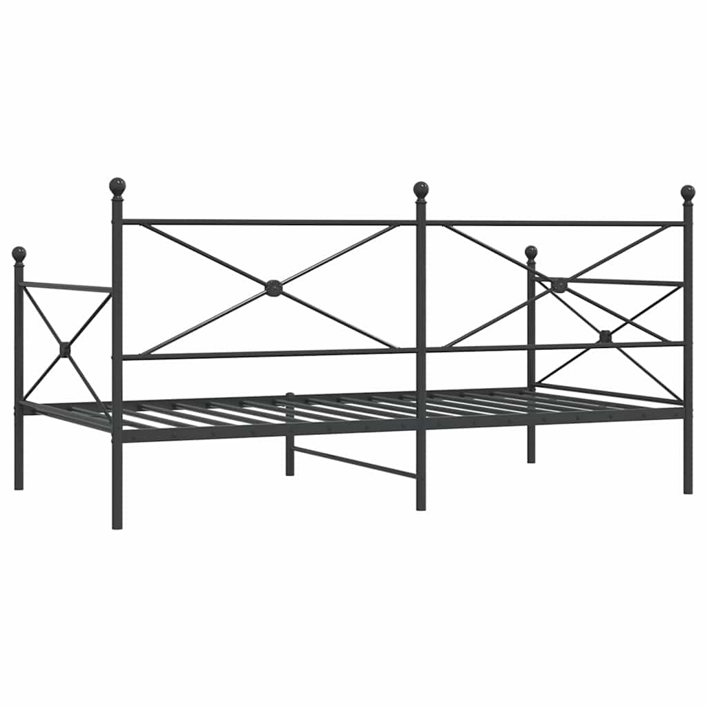 Dnevni krevet bez madraca crni 100x190 cm čelik