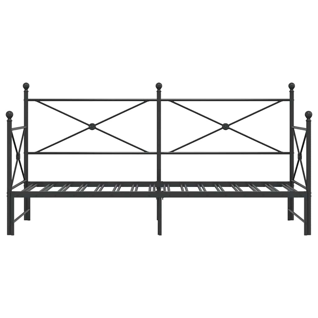 Krevet na rasklapanje bez madraca crni 90x190 cm čelik