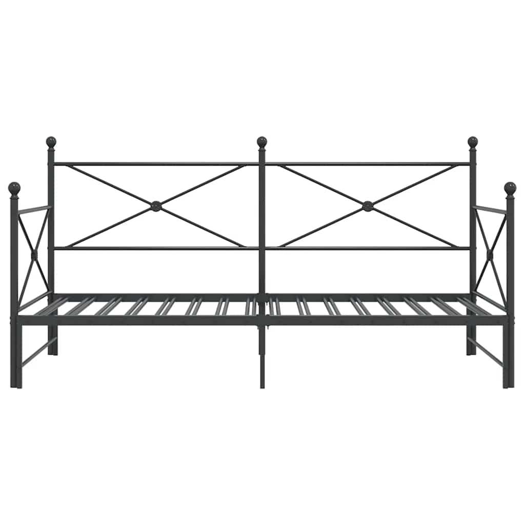 Krevet na rasklapanje bez madraca crni 100x200 cm čelik