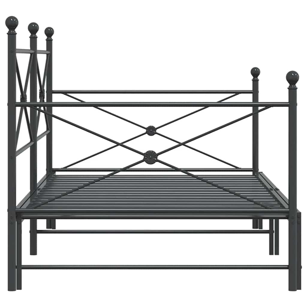 Krevet na rasklapanje bez madraca crni 100x200 cm čelik