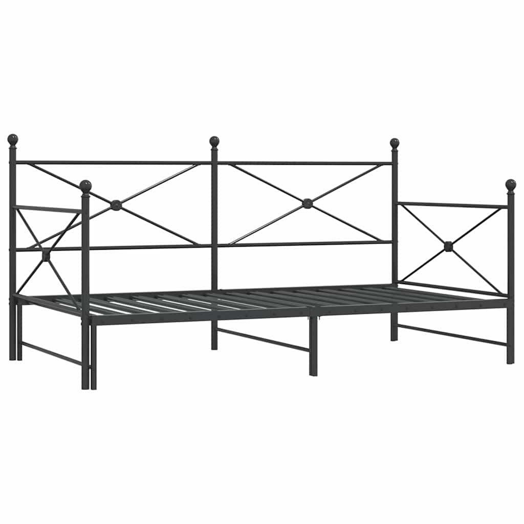 Krevet na rasklapanje bez madraca crni 107x203 cm čelik