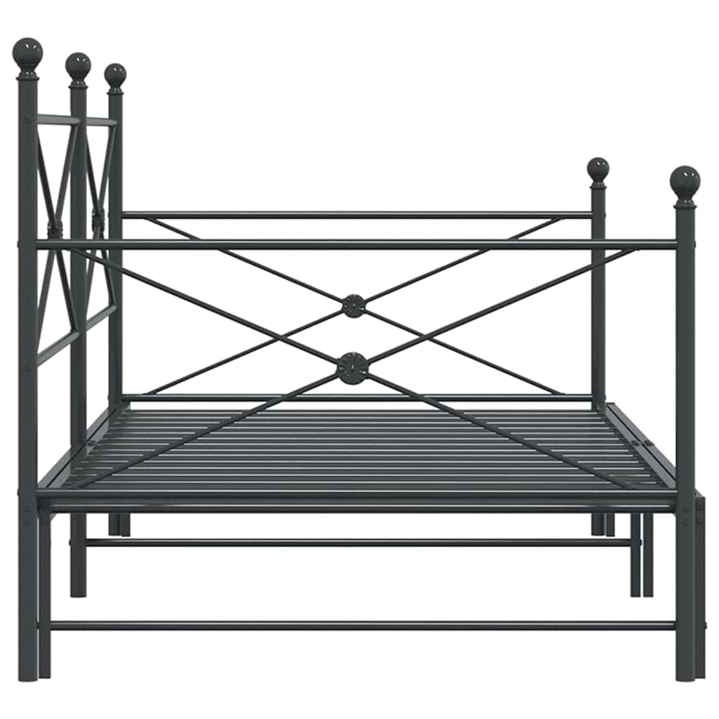 Krevet na rasklapanje bez madraca crni 107x203 cm čelik