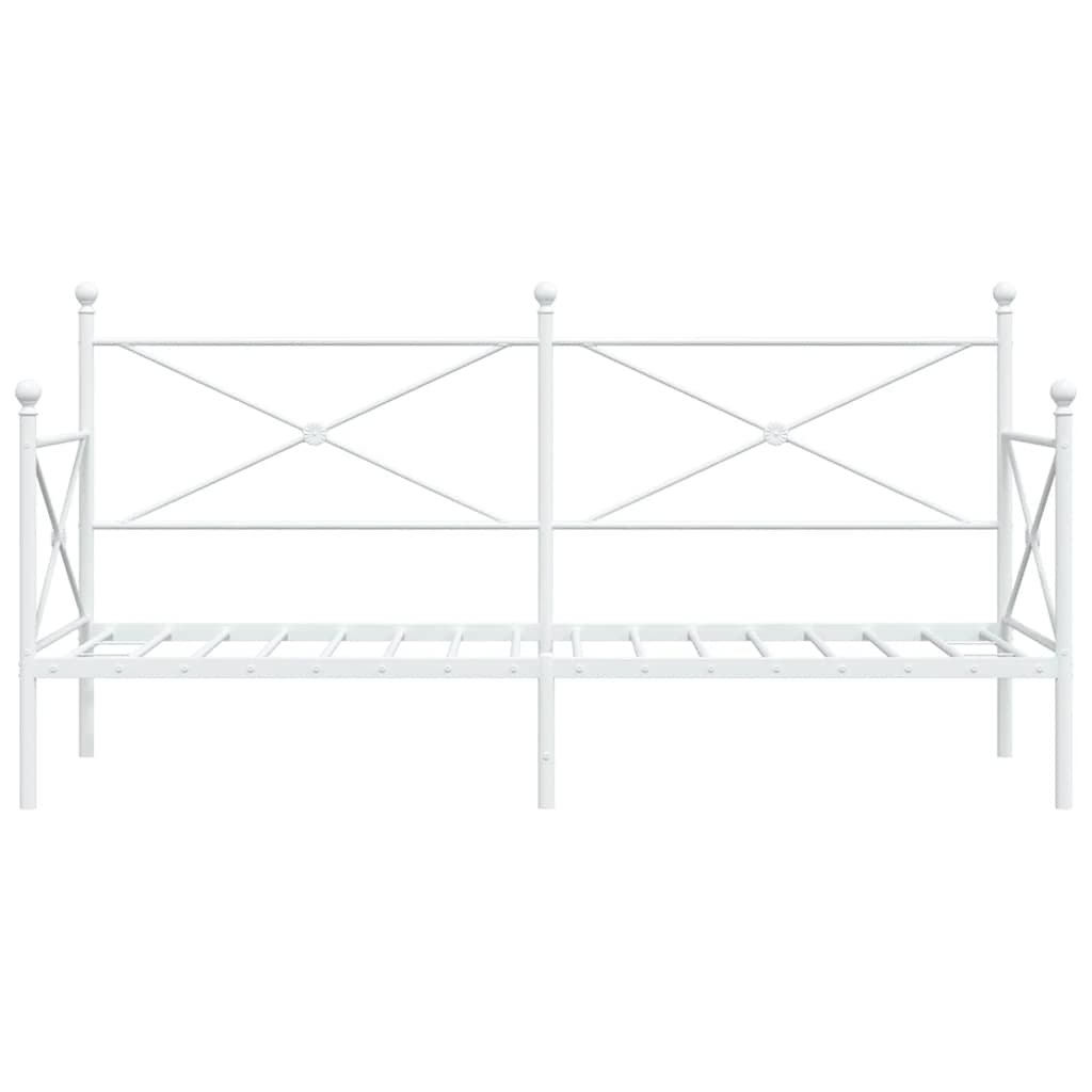 Dnevni krevet bez madraca bijeli 90x200 cm čelik