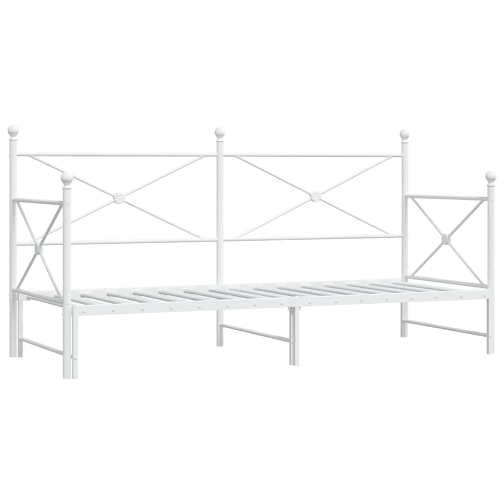 Krevet na rasklapanje bez madraca bijeli 90x190 cm čelik