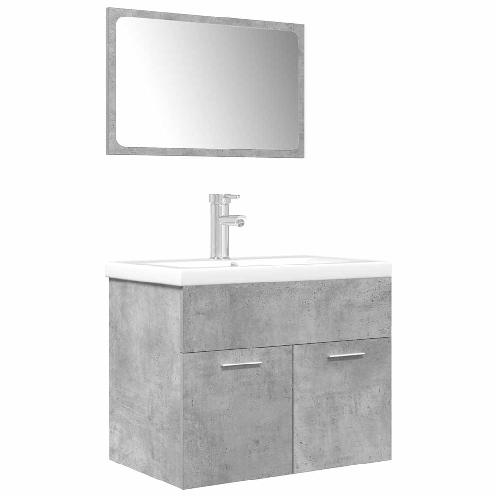 3-dijelni set kupaonskog namještaja siva boja betona drveni 60 x 38.5 x 46 cm