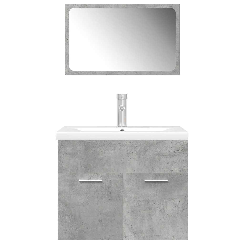 3-dijelni set kupaonskog namještaja siva boja betona drveni 60 x 38.5 x 46 cm