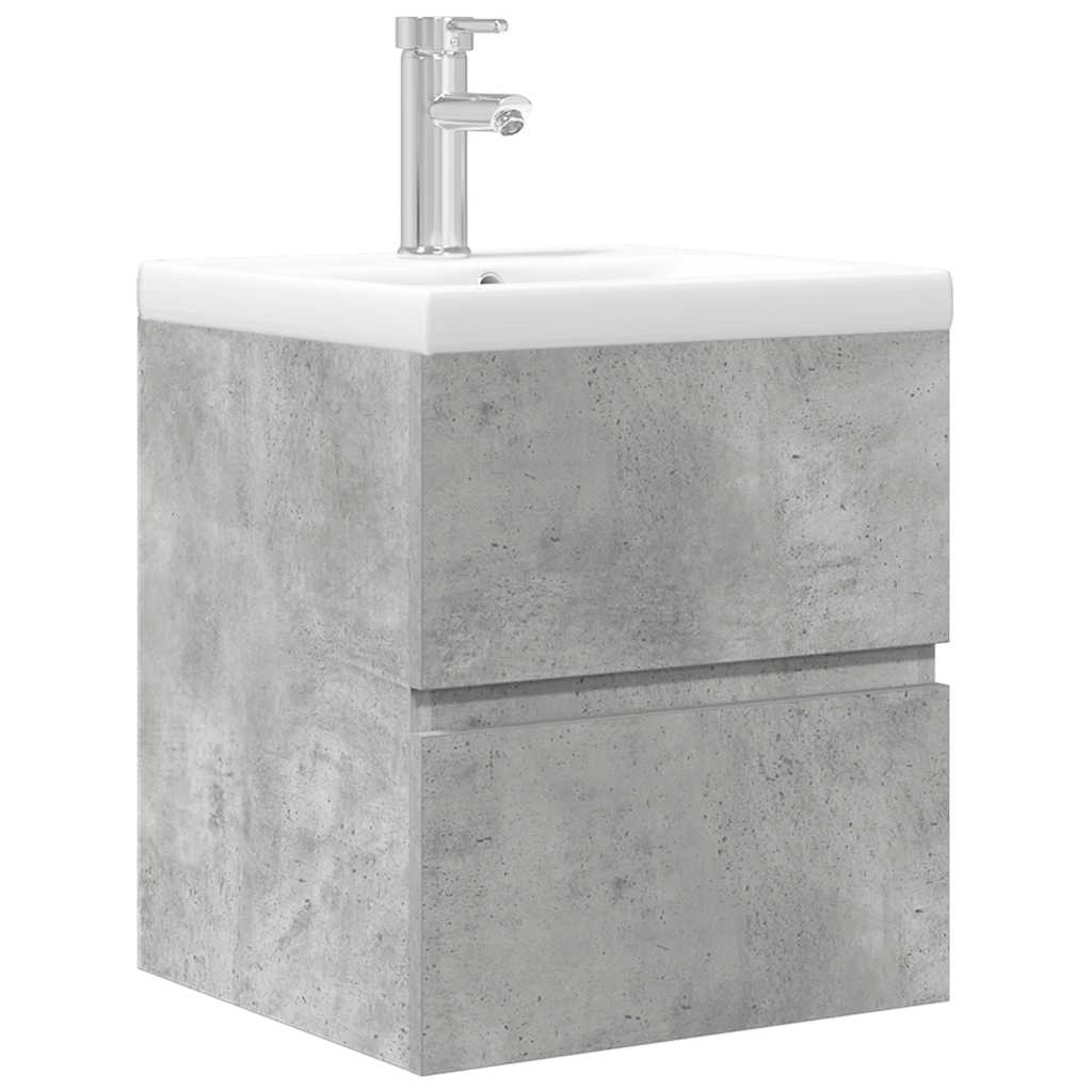 2-dijelni set kupaonskog namještaja siva boja betona drveni