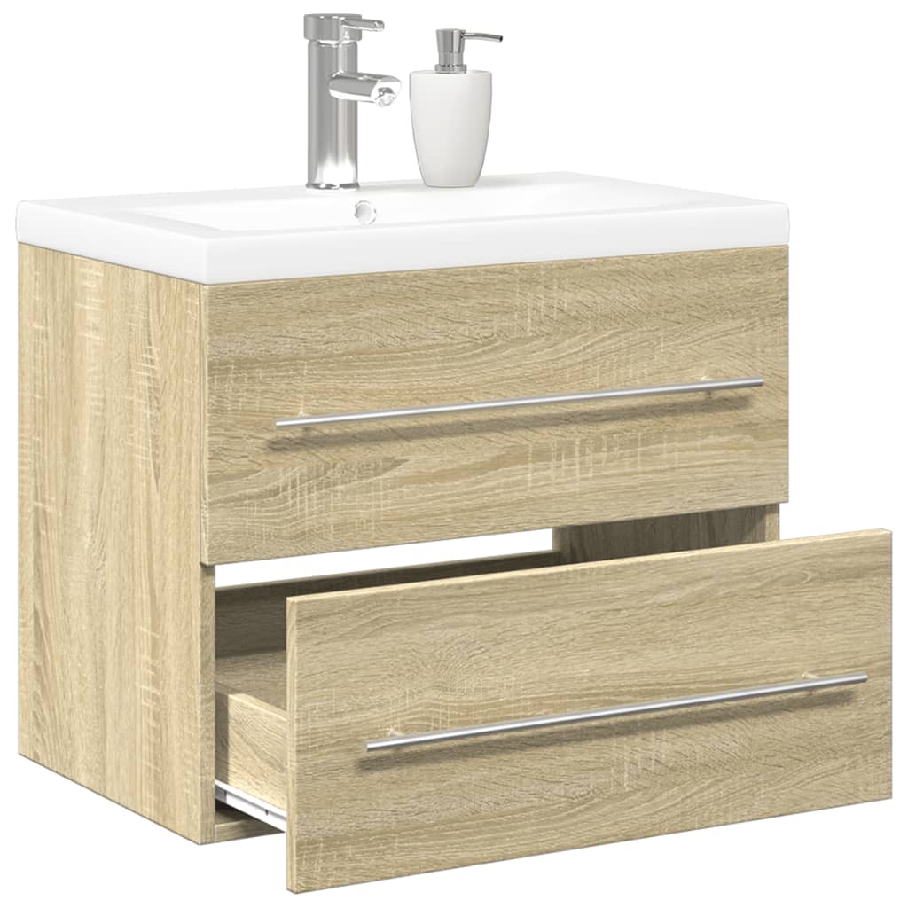 2-dijelni set kupaonskog namještaja boja hrasta sonome drveni Smeđa 60 x 38.5 x 48 cm