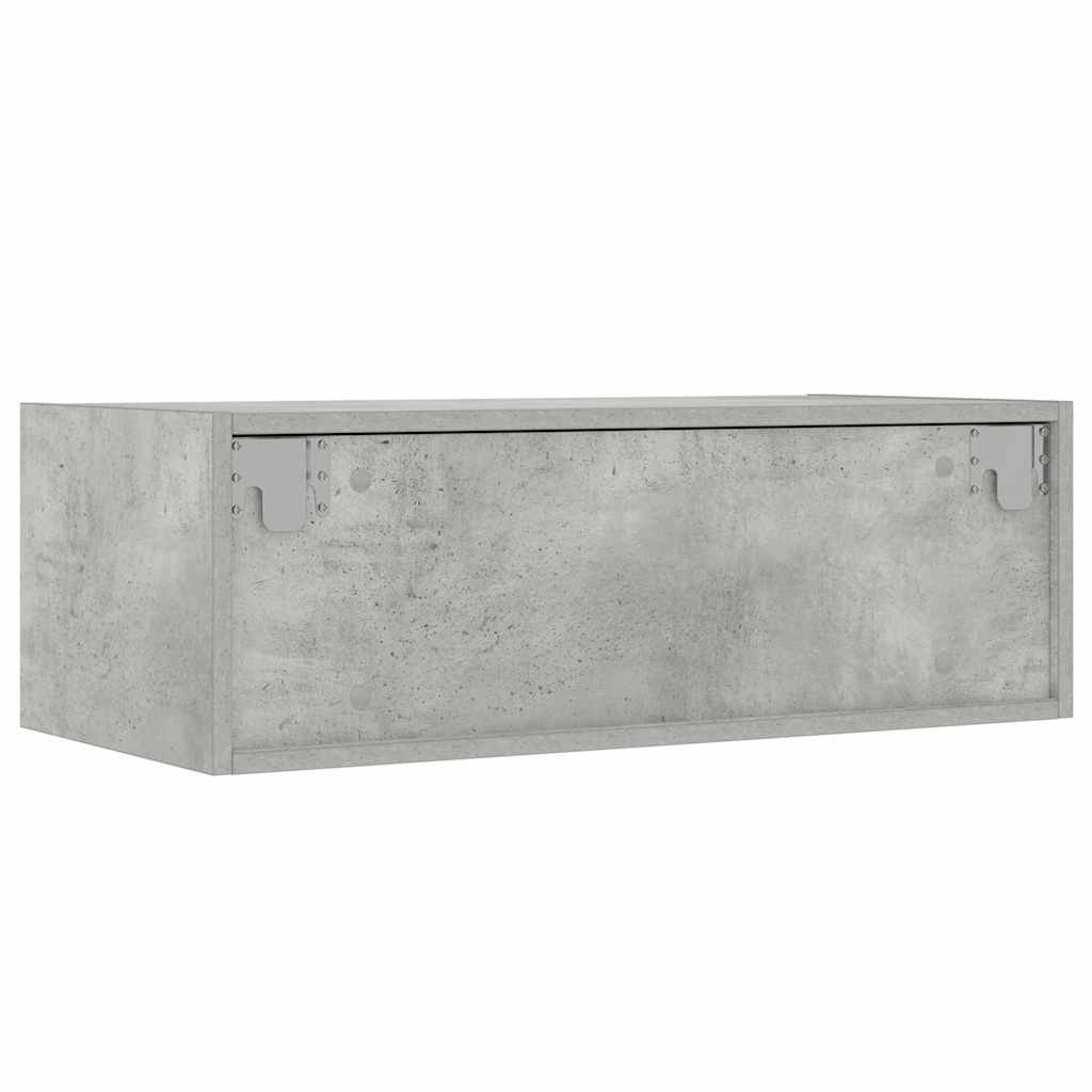 TV ormarić s LED svjetlima siva boja betona 75x35,5x25 cm
