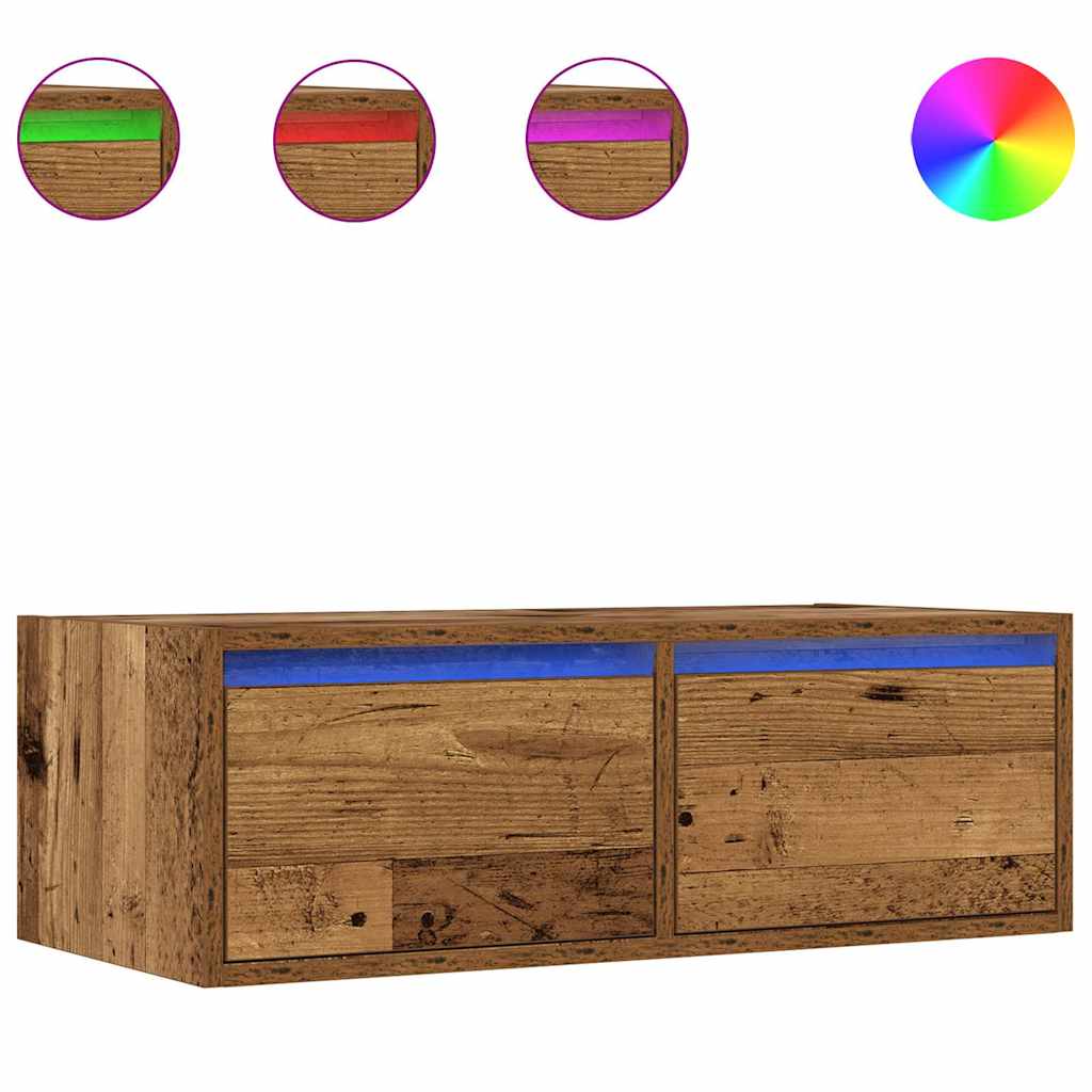 TV ormarići s LED svjetlima 2 kom boja drva 75x35,5x25 cm