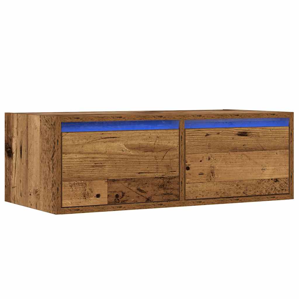 TV ormarići s LED svjetlima 2 kom boja drva 75x35,5x25 cm