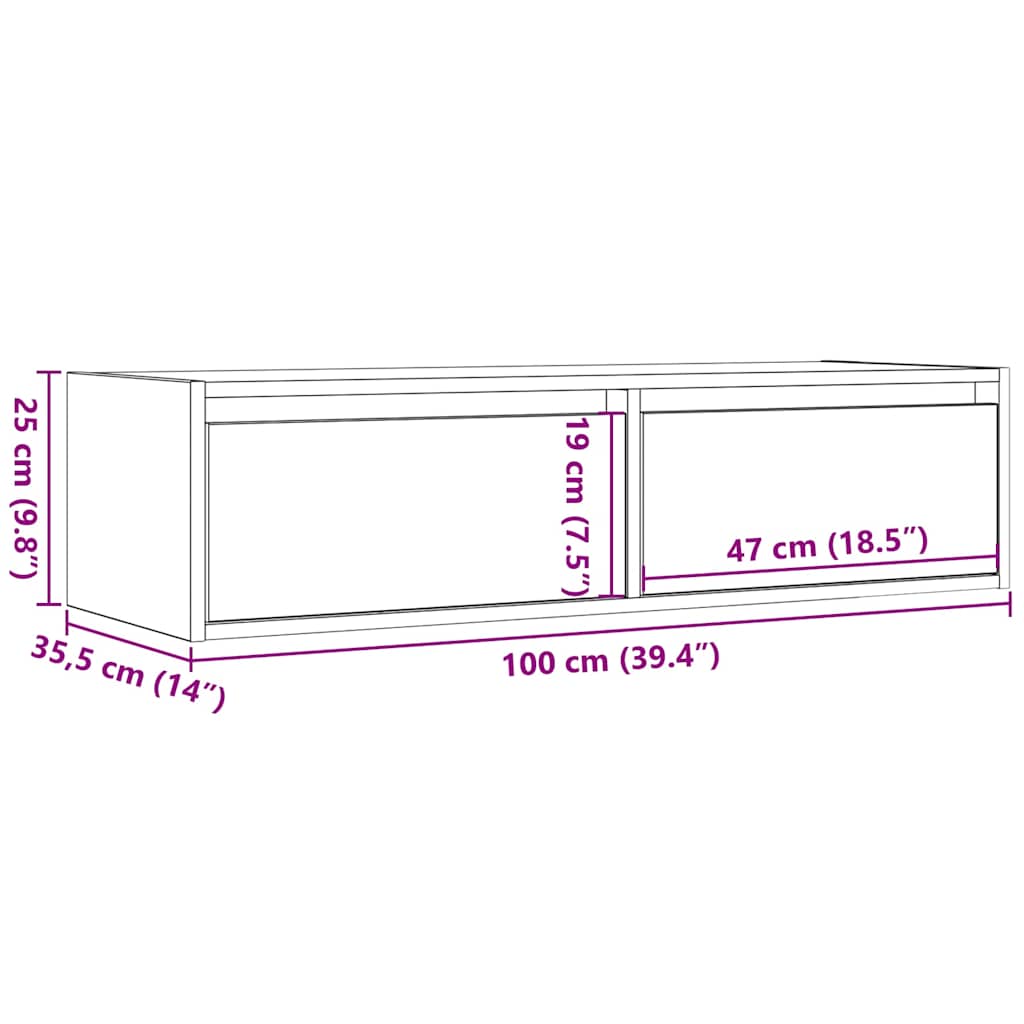 TV ormarić s LED svjetlima boja hrasta sonome 100X35,5x25 cm