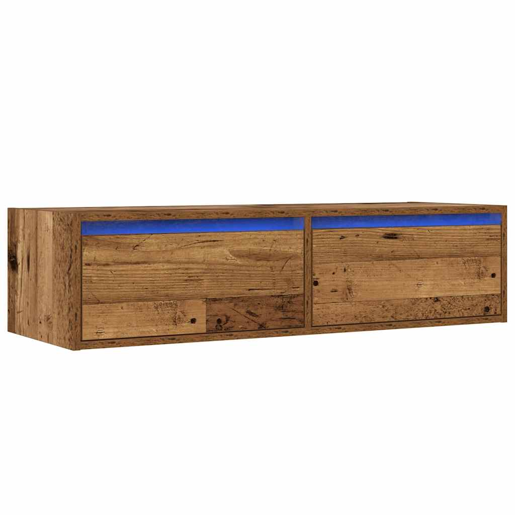 TV ormarići s LED svjetlima 2 kom boja drva 100X35,5x25 cm