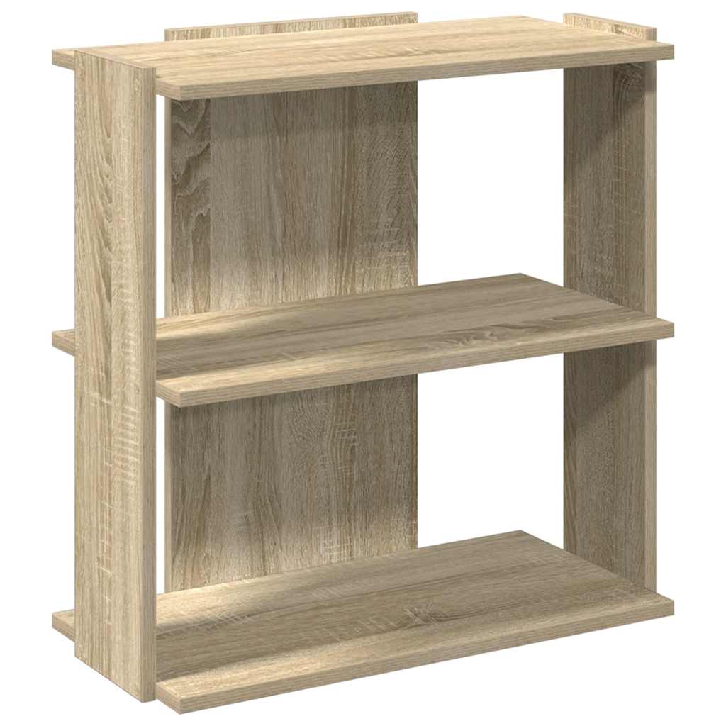 Regal za knjige s 3 razine boja hrasta 60x30x60 cm drveni