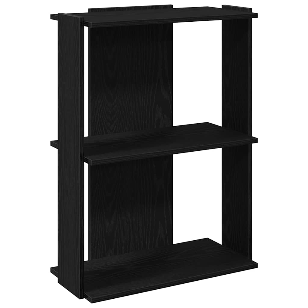 Regal za knjige s 3 razine crni 60x30x80 cm konstruirano drvo