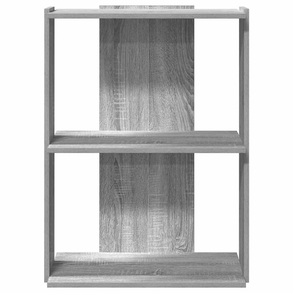 Regal za knjige s 3 razine siva boja hrasta 60x30x80 cm drveni