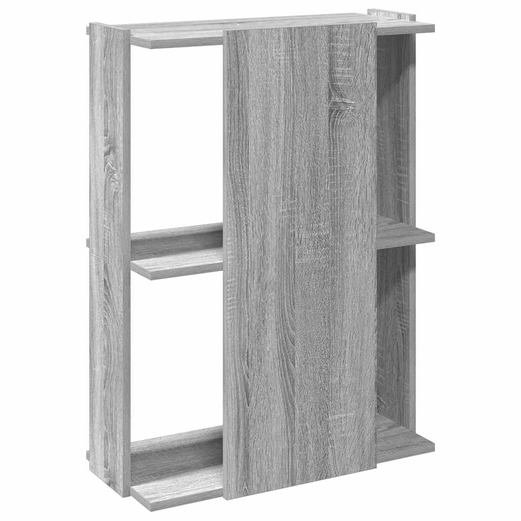 Regal za knjige s 3 razine siva boja hrasta 60x30x80 cm drveni