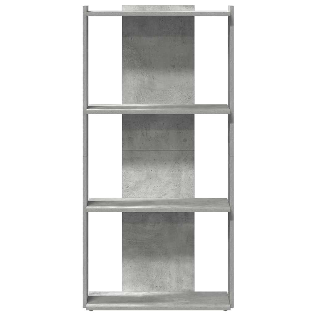 Regal za knjige s 3 razine boja betona 60x30x120 cm drveni