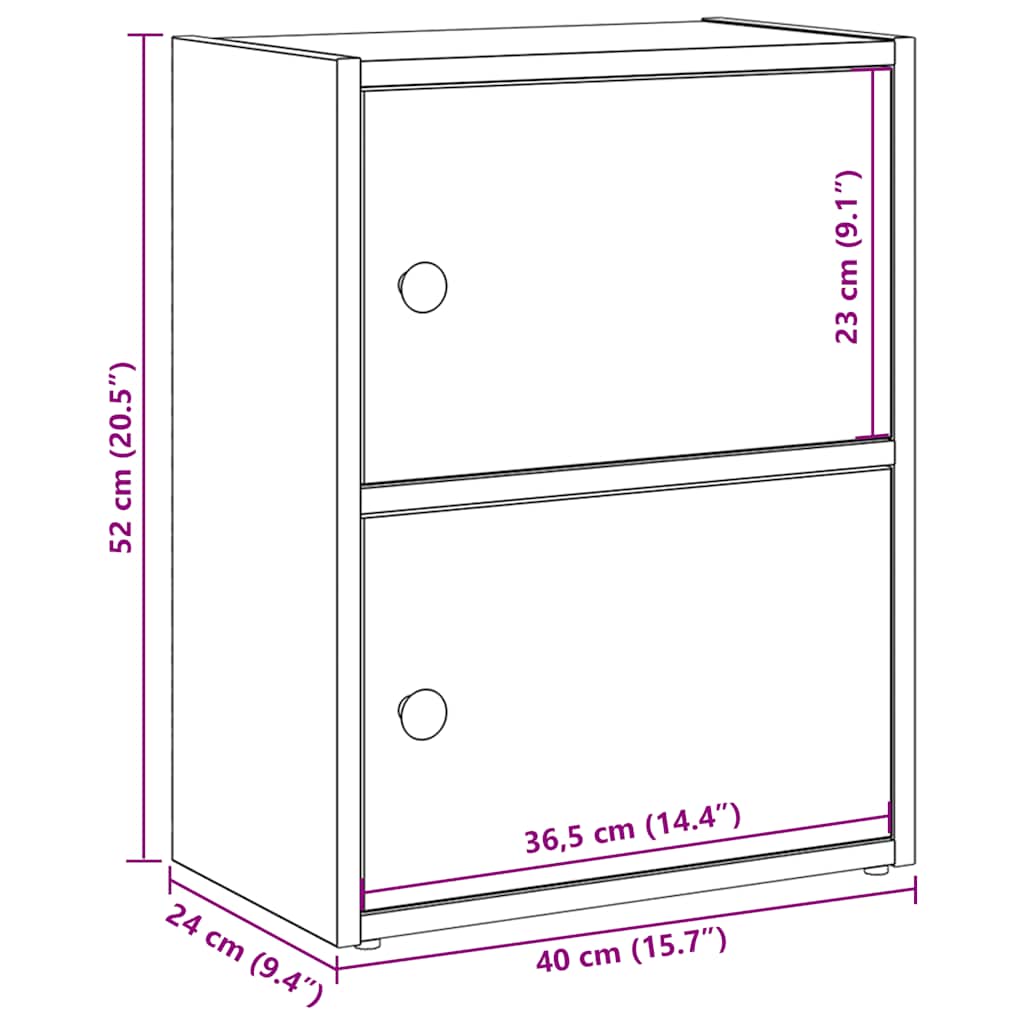 Regal za knjige boja hrasta 40x24x52 cm od konstruiranog drva