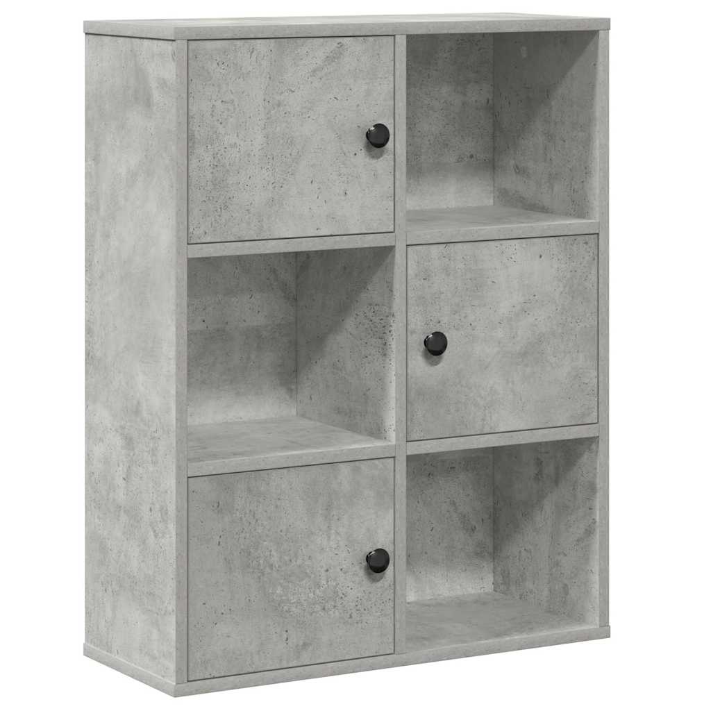 Regal za knjige boja betona 60x24x76,5 cm konstruirano drvo