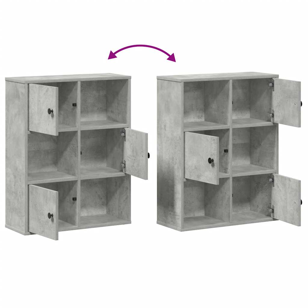 Regal za knjige boja betona 60x24x76,5 cm konstruirano drvo
