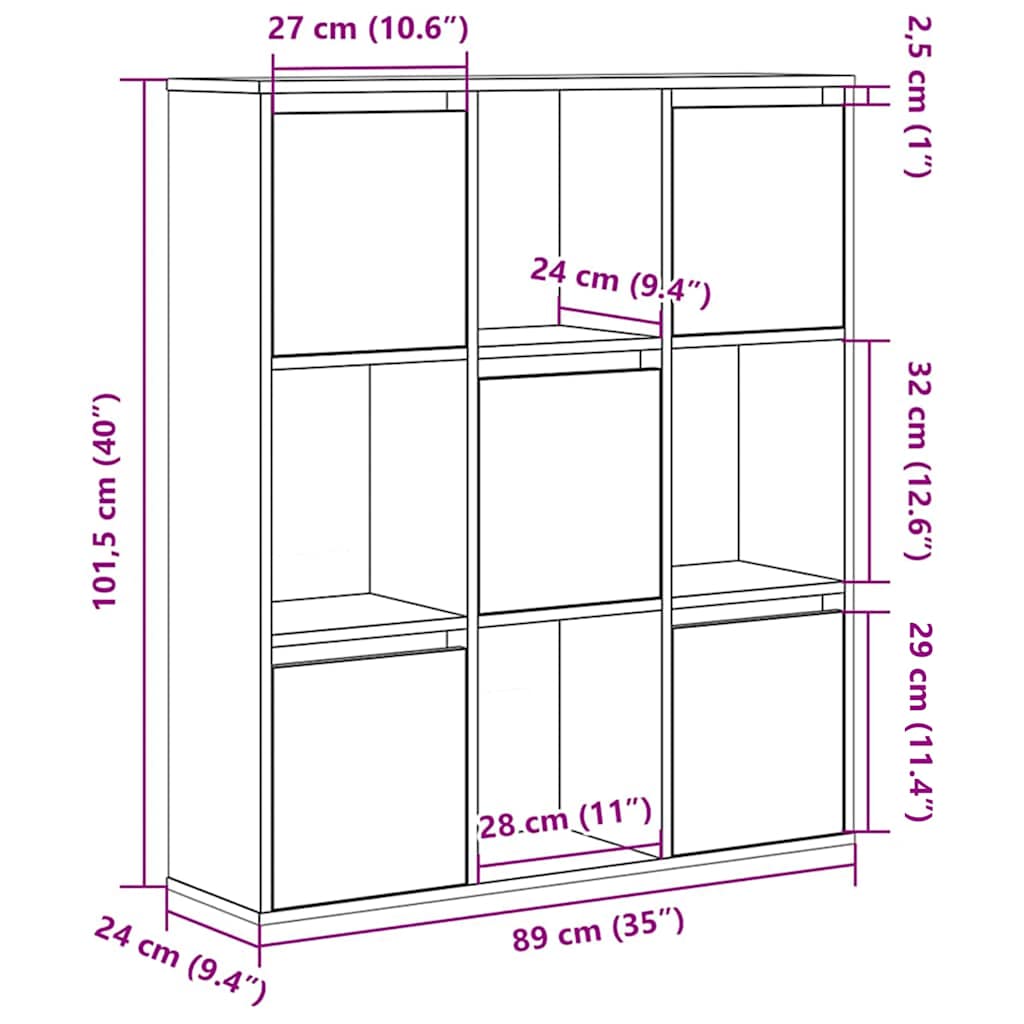 Regal za knjige bijeli 89x24x101,5 cm od konstruiranog drva