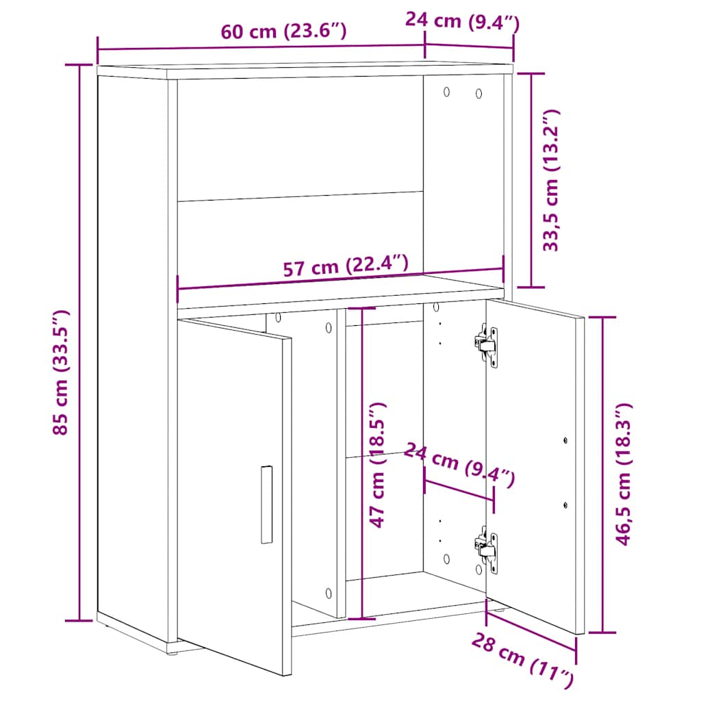 Regal za knjige boja hrasta 60x24x85 cm konstruirano drvo