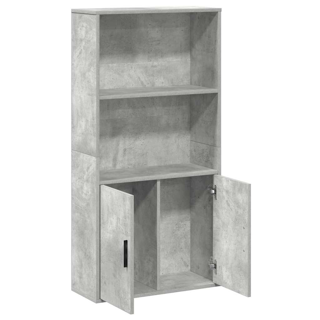 Regal za knjige siva boja betona 60x24x120 cm konstruirano drvo