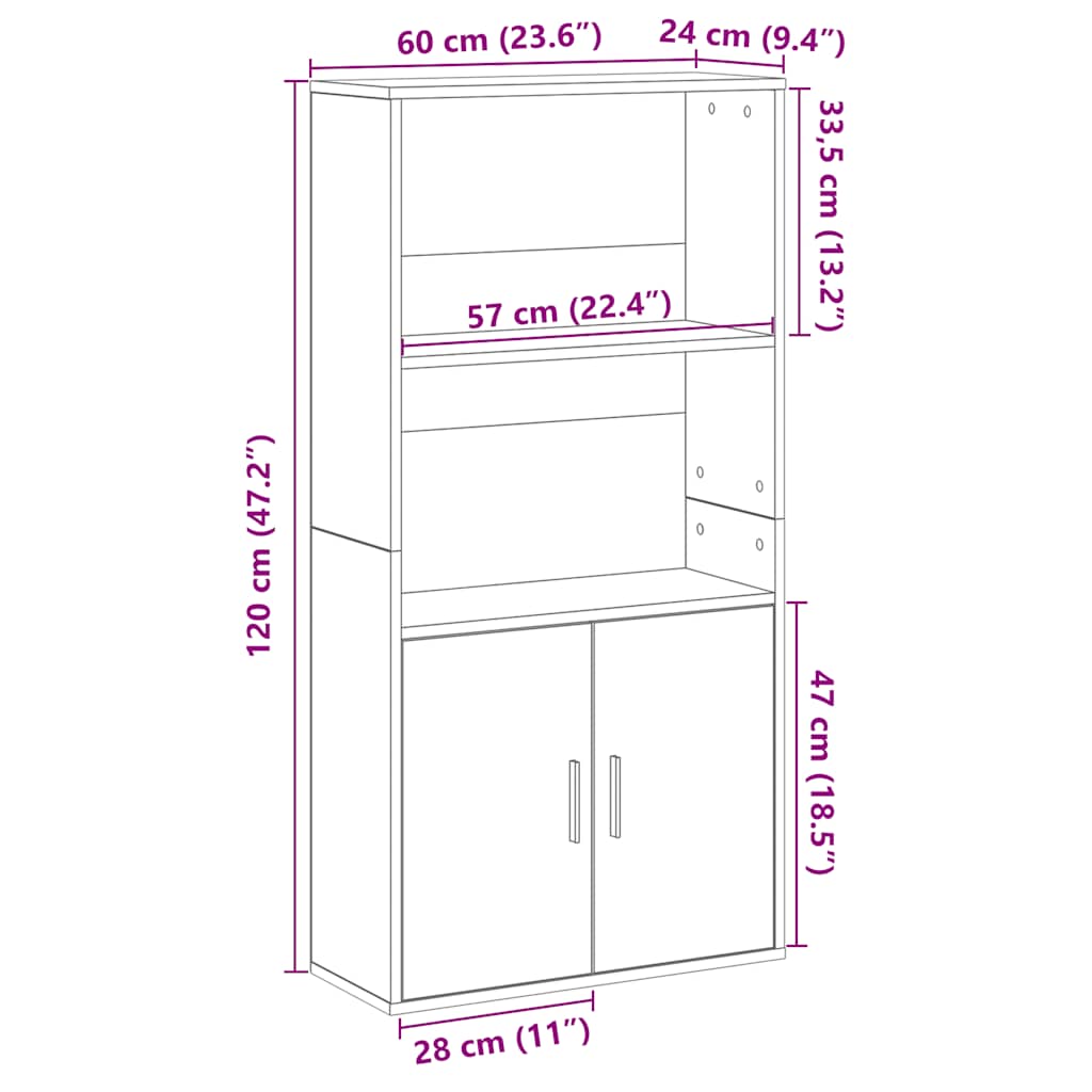 Regal za knjige boja hrasta 60x24x120 cm konstruirano drvo