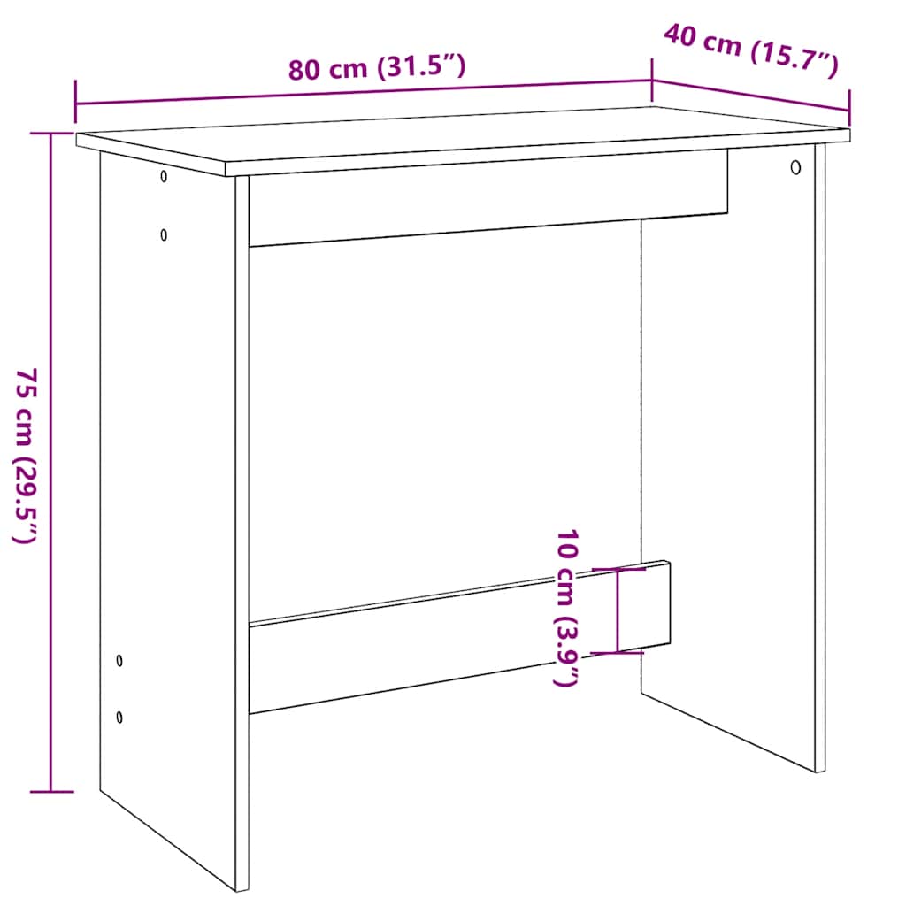Radni stol siva boja betonai 80 x 40 x 75 cm od iverice