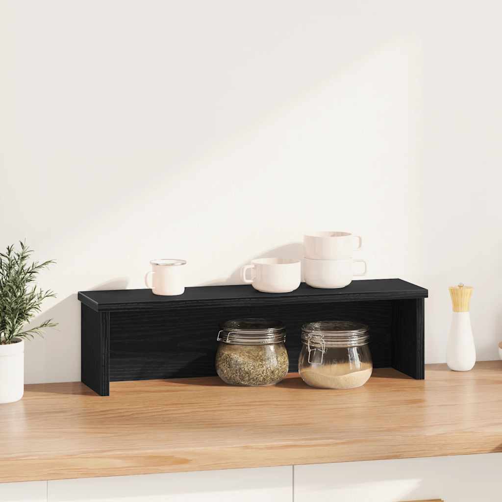 Kuhinjski stalak za slaganje crni 60x15x16 cm konstruirano drvo