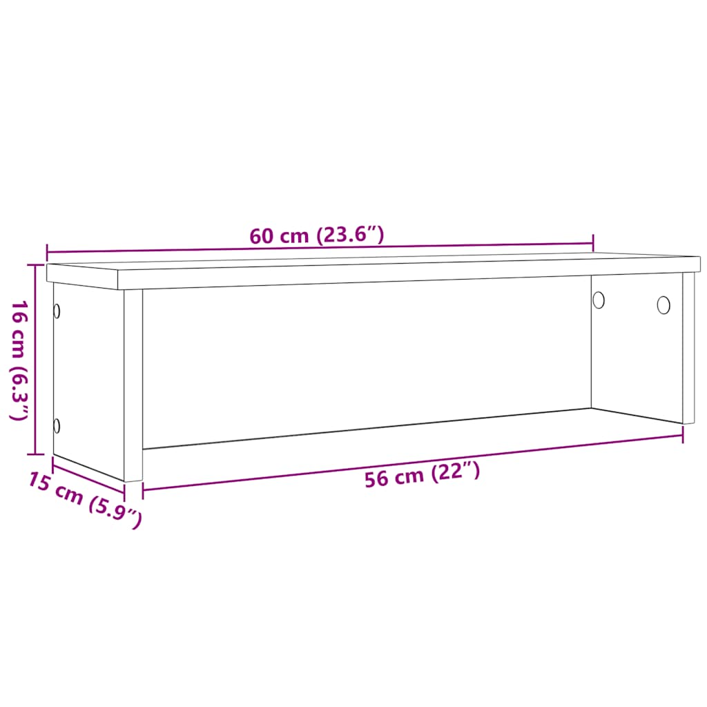 Kuhinjski stalak za slaganje 60x15x16 cm konstruirano drvo