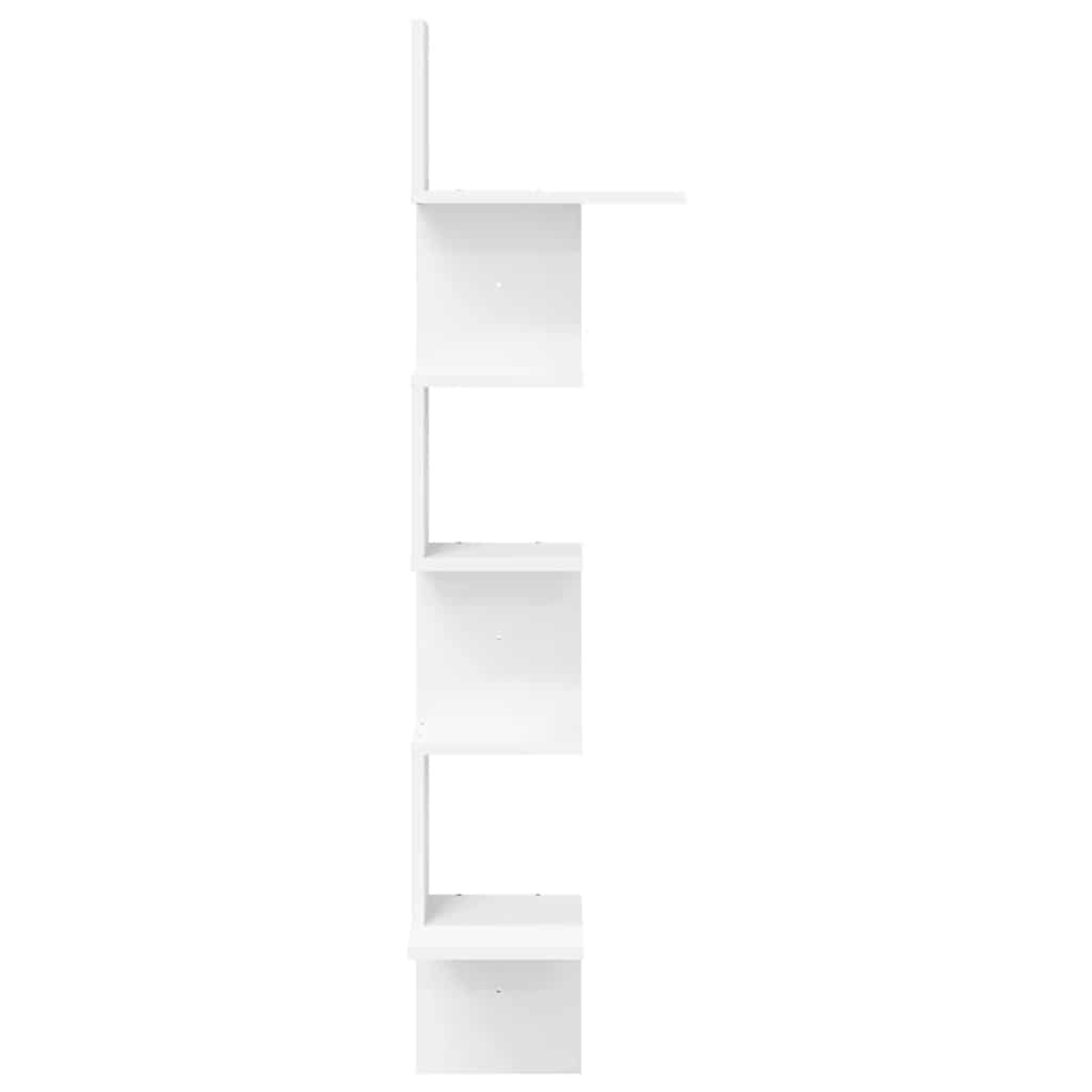 Zidne kutne police bijele 32x32x127,5 cm od konstruiranog drva