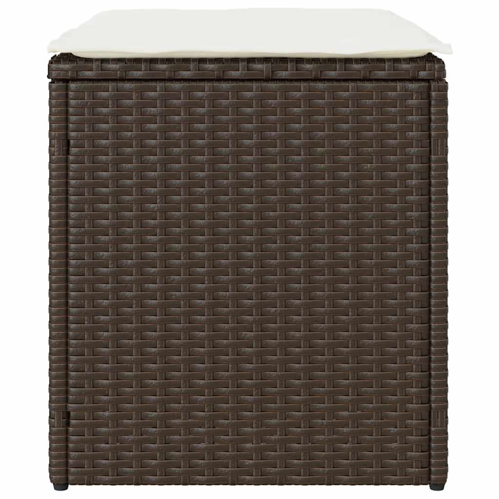 Vrtni stolci s jastucima 2 kom smeđi 40x40x43 cm poliratan