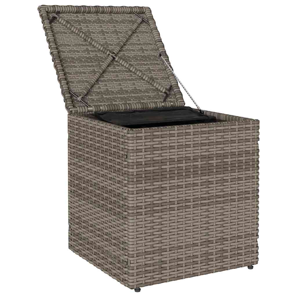 Vrtni tabure s jastucima 2 kom sivi 40x40x43 cm poliratan