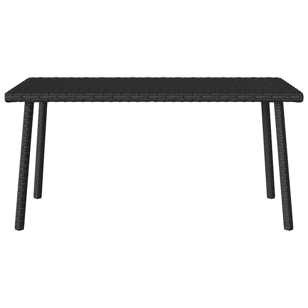 Vrtni stolić za kavu pravokutni crni 80x40x37 cm poliratan