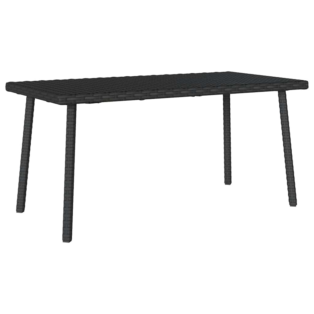 Vrtni stolić za kavu pravokutni crni 80x40x37 cm poliratan