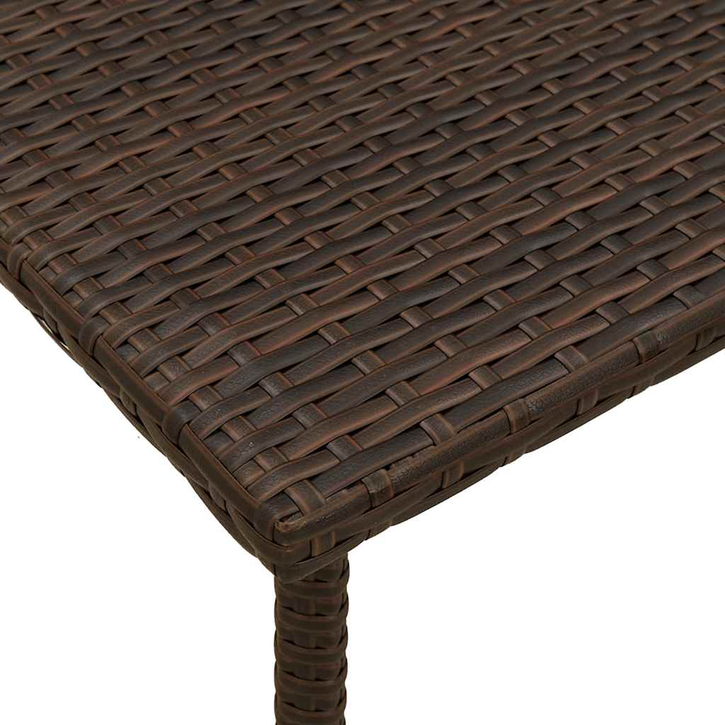 Vrtni stolić za kavu pravokutni smeđi 80x40x37 cm poliratan