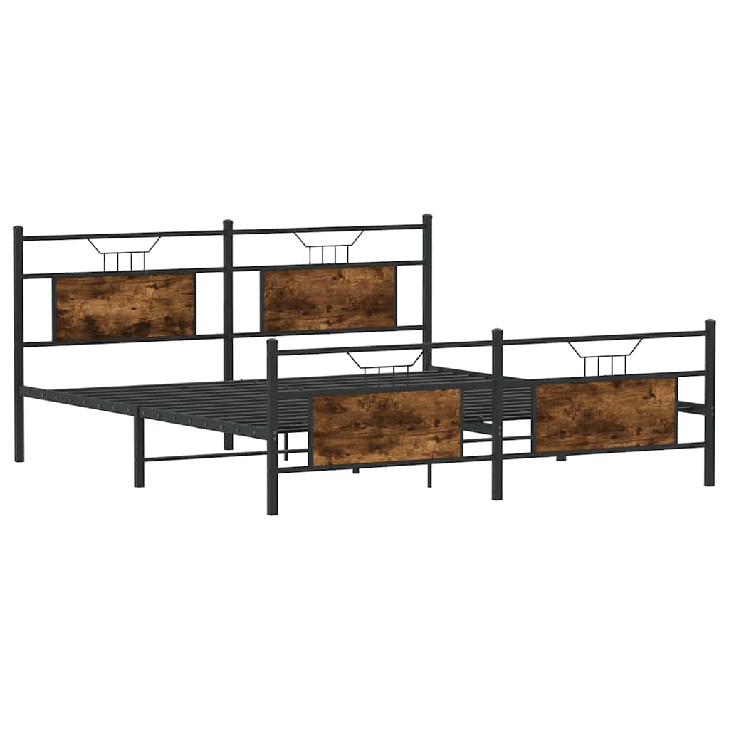 Metalni okvir kreveta bez madraca boja hrasta 160x200 cm