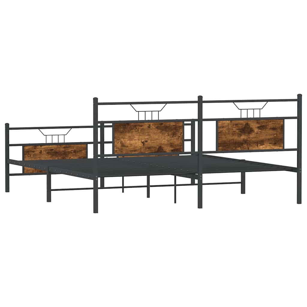 Metalni okvir kreveta bez madraca boja hrasta 160x200 cm