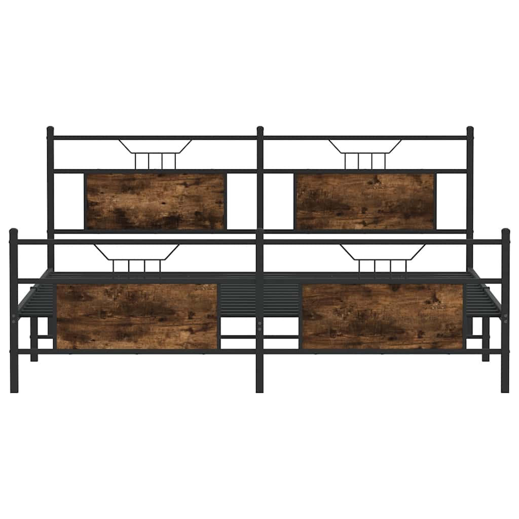 Metalni okvir kreveta bez madraca boja hrasta 180x200 cm