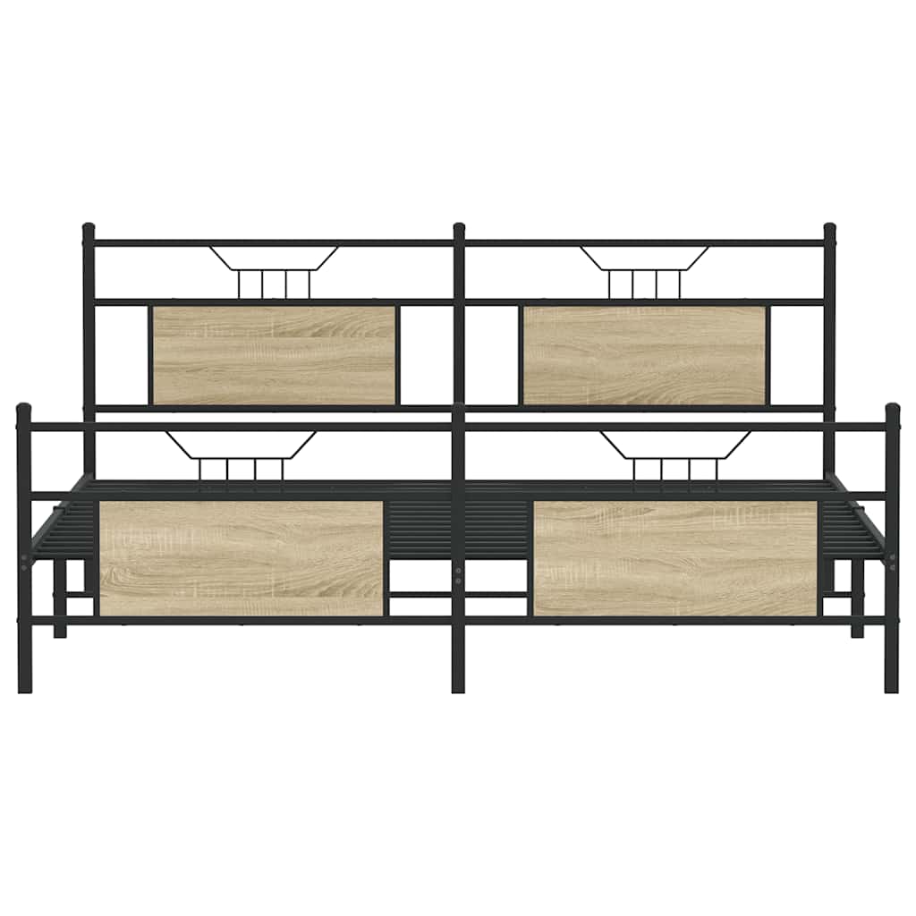 Metalni okvir kreveta bez madraca boja hrasta sonome 160x200 cm
