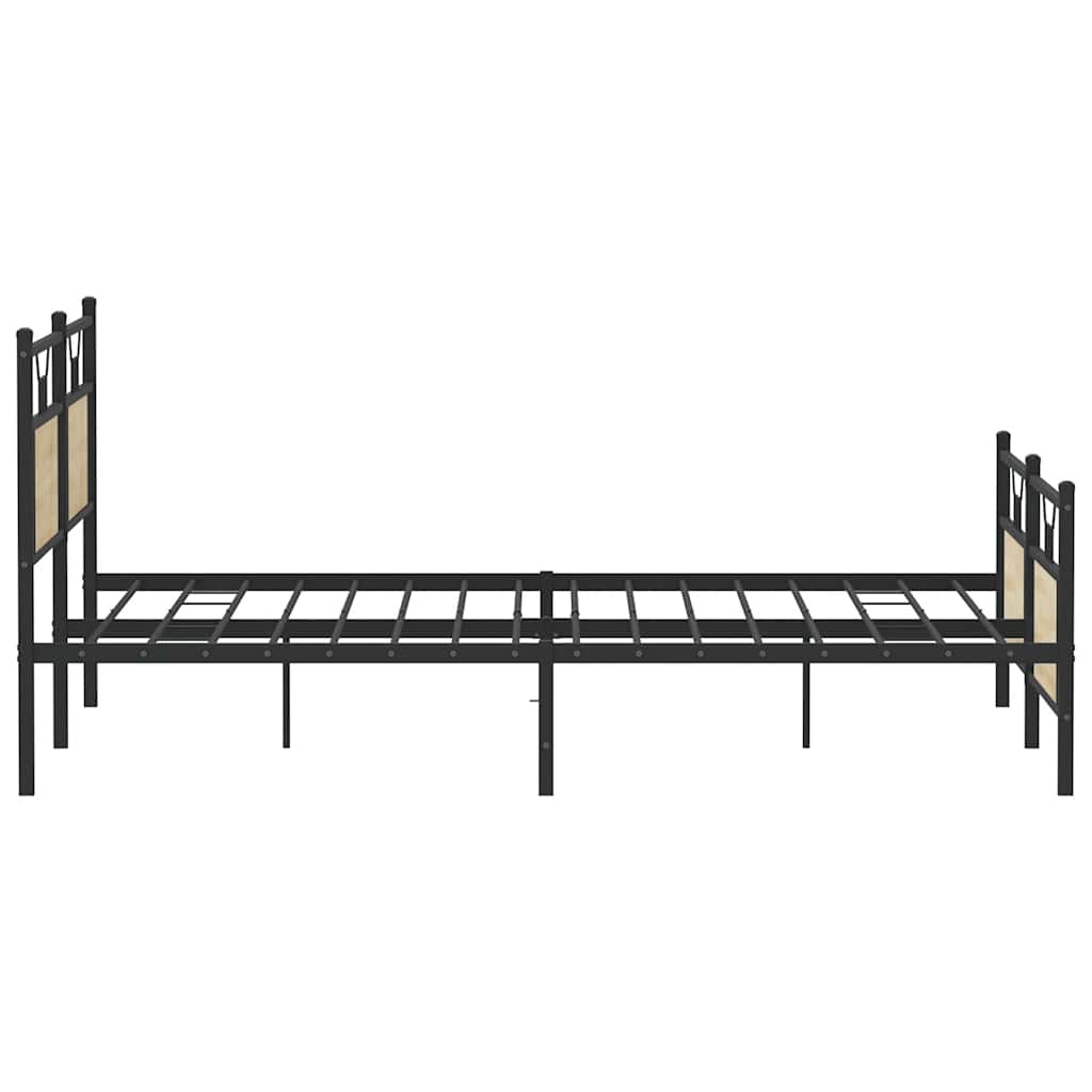 Metalni okvir kreveta bez madraca boja hrasta sonome 183x213 cm