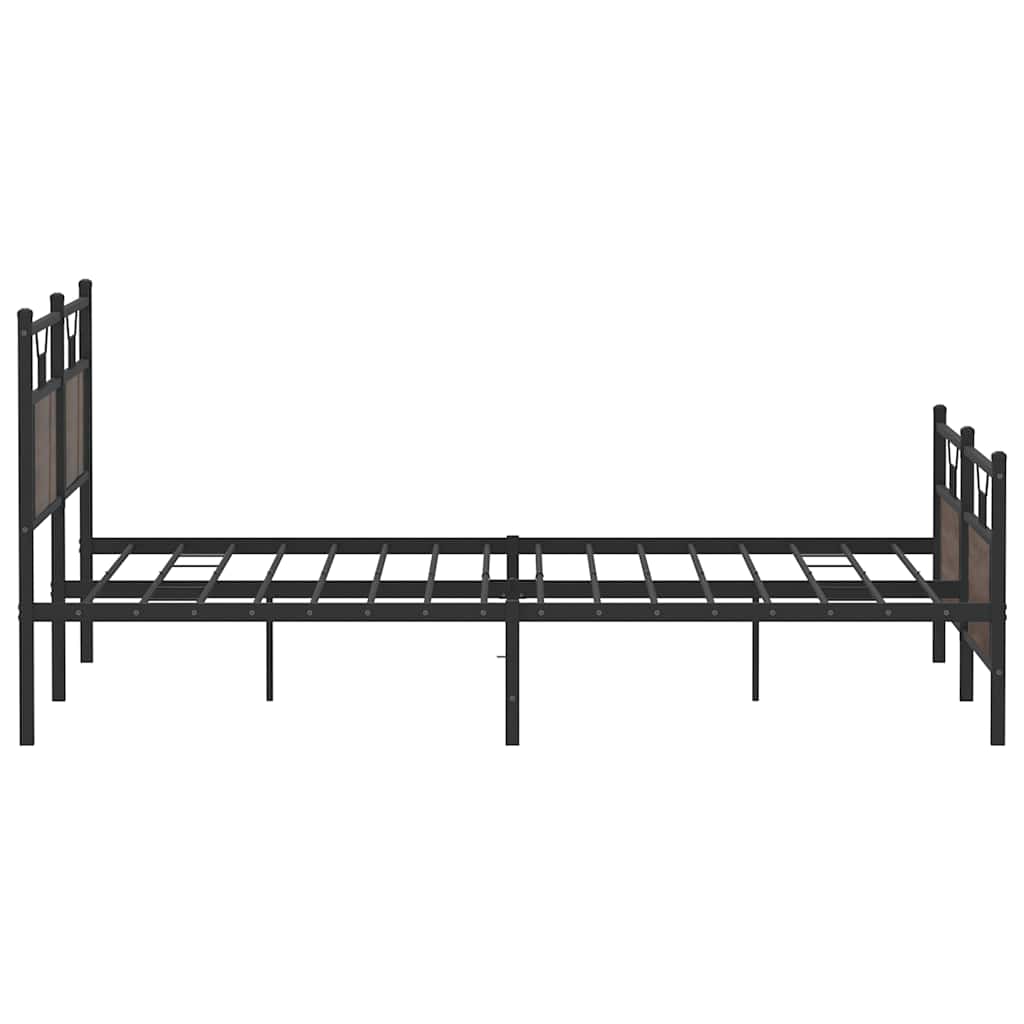 Metalni okvir kreveta bez madraca smeđa boja hrasta 160x200 cm
