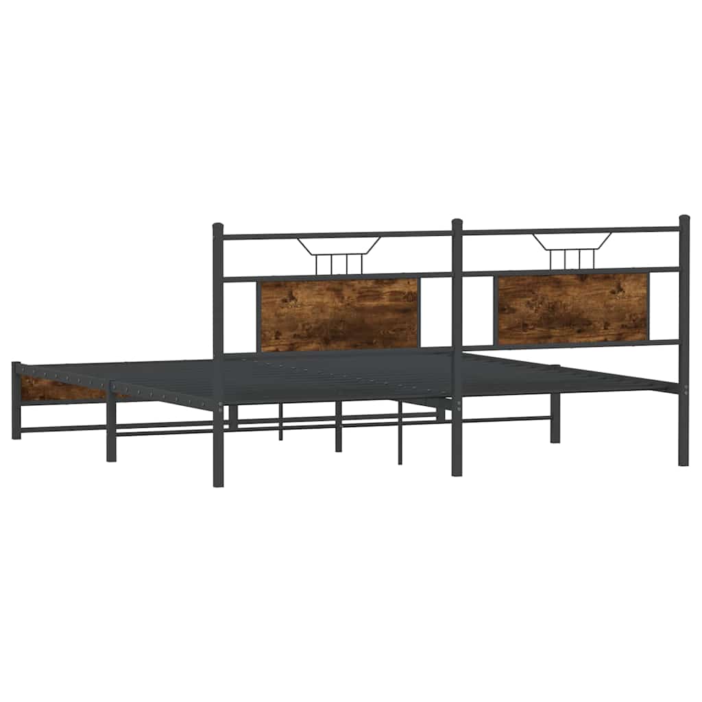Metalni okvir kreveta bez madraca boja hrasta 180x200 cm